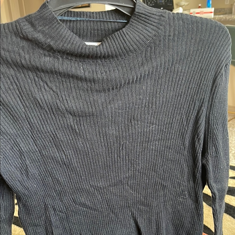 Prologue Black Ribbed Knit Sweater